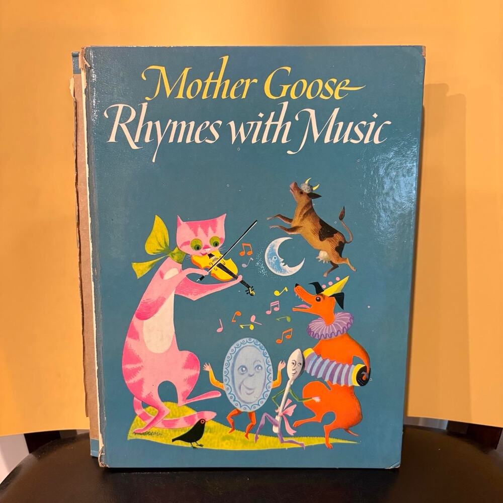 Mother Goose Rhymes with Music Vintage HC 1960 Blackie Illustrated Children Book